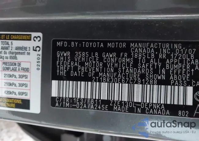 2T1BR30E67C791288: 44017582