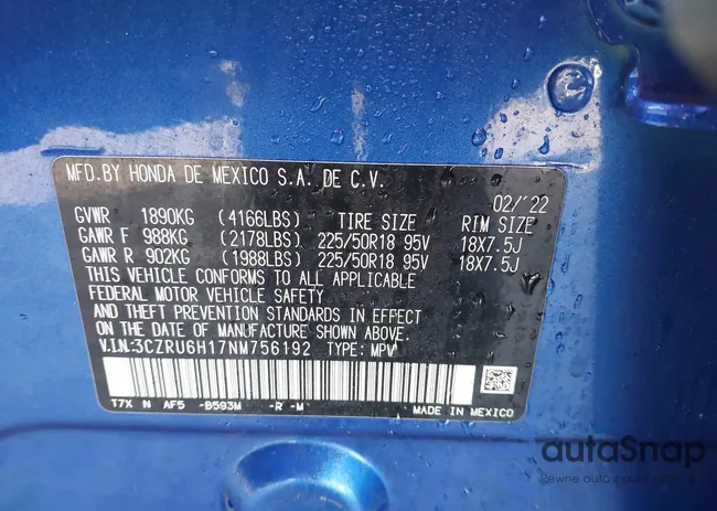 3CZRU6H17NM756192: 44017591