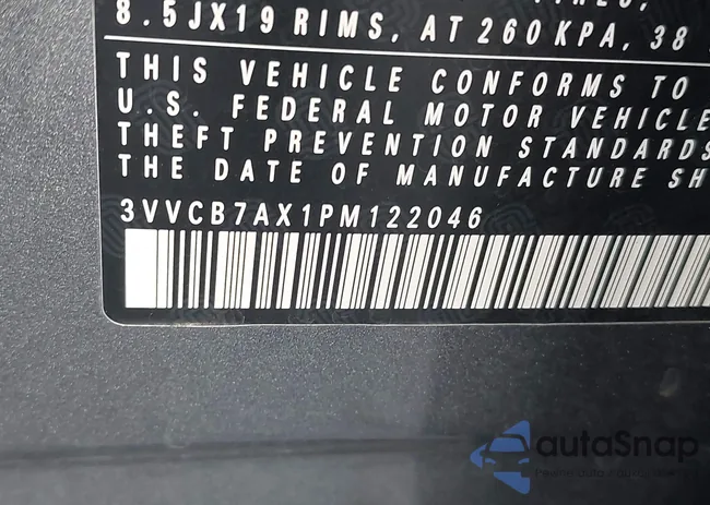 3VVCB7AX1PM122046: 44017596