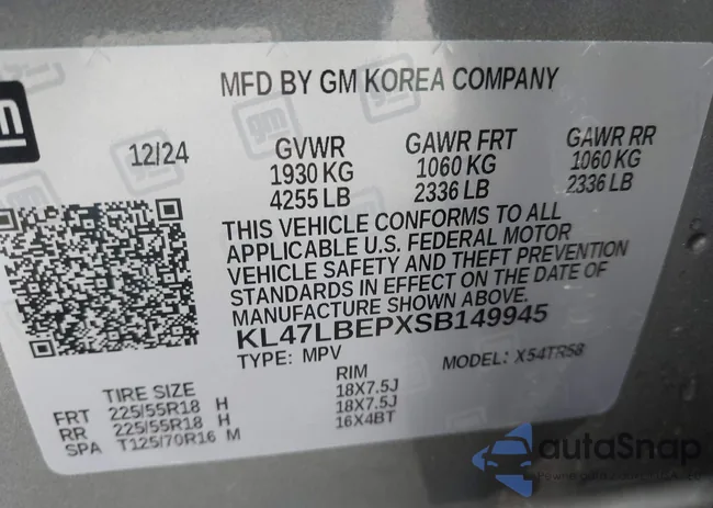 KL47LBEPXSB149945: 44018704