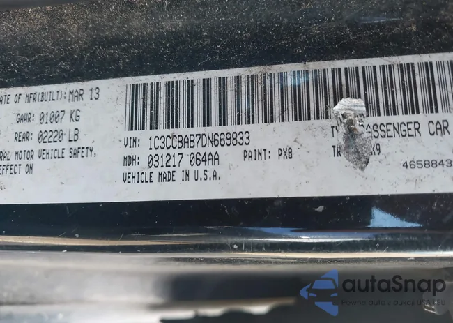 1C3CCBAB7DN669833: 44018988