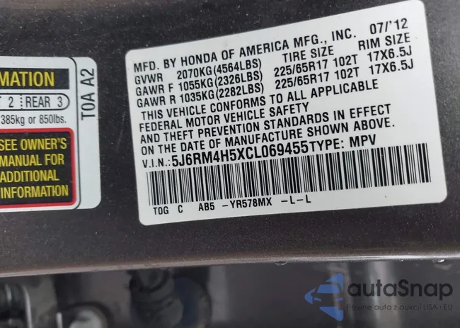 5J6RM4H5XCL069455: 44019115