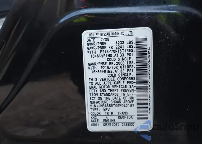 JN8AS58T09W042192: 44019169