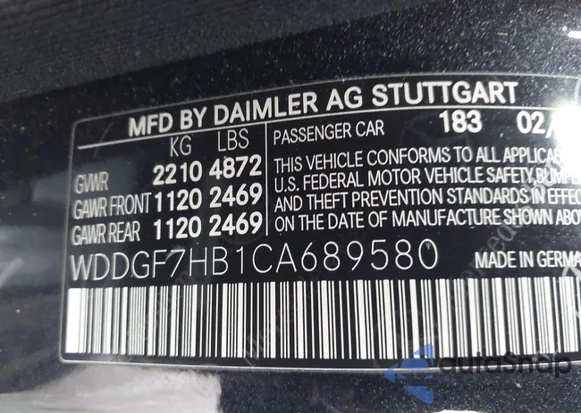 WDDGF7HB1CA689580: 44019217