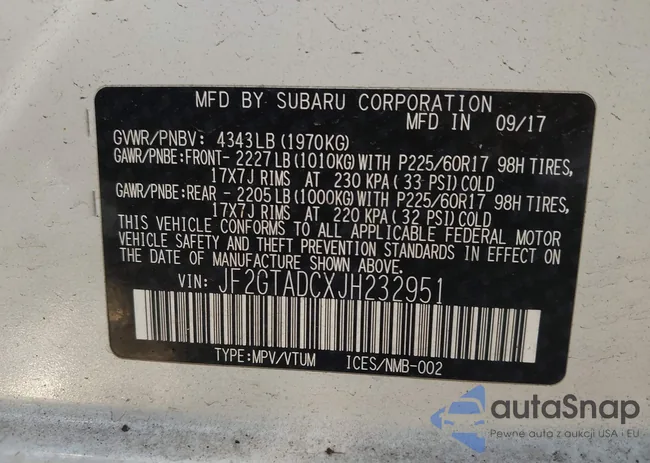 JF2GTADCXJH232951: 44018265