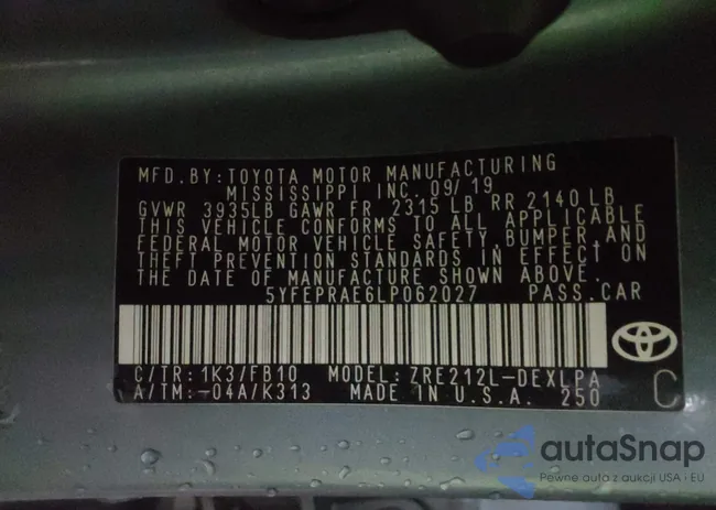 5YFEPRAE6LP062027: 44018361