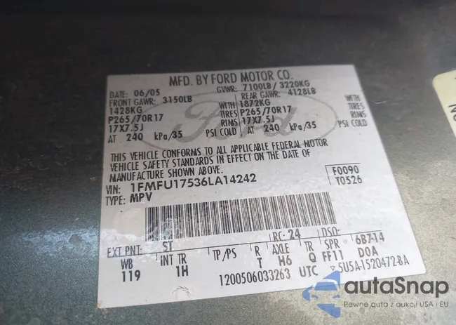 1FMFU17536LA14242: 44018446