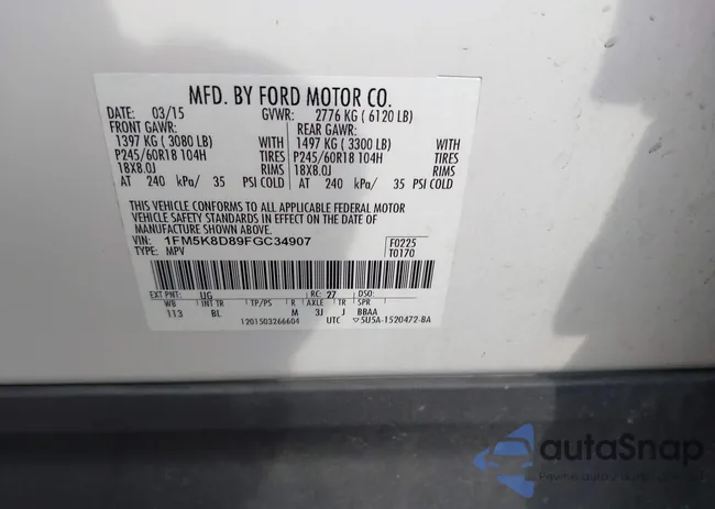 1FM5K8D89FGC34907: 44018502