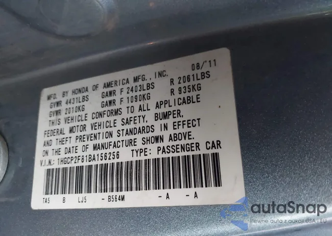 1HGCP2F81BA156256: 44018568