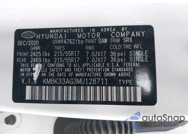 KM8K33AG3MU128711: 44018581