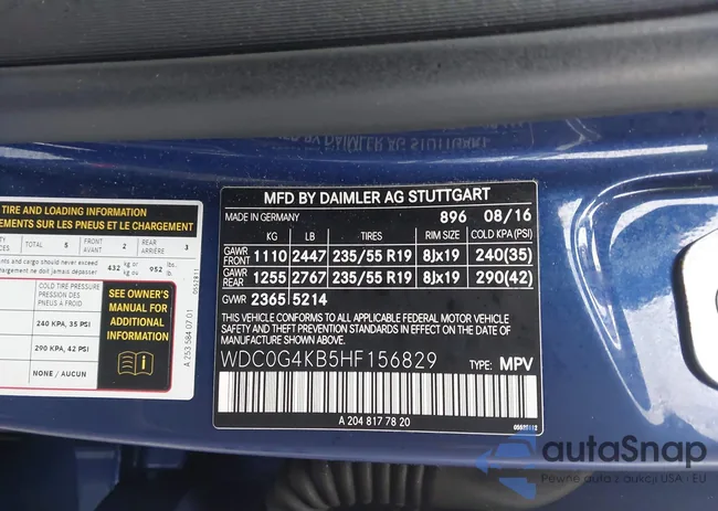 WDC0G4KB5HF156829: 44019682