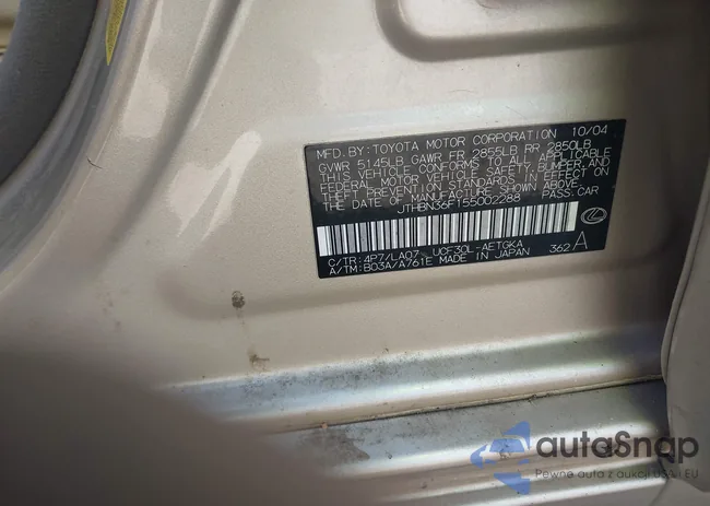 JTHBN36F155002288: 44019699