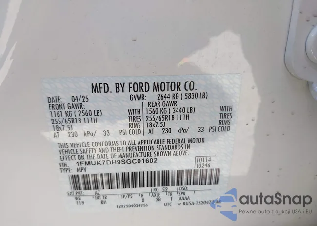 1FMUK7DH9SGC01602: 44019803