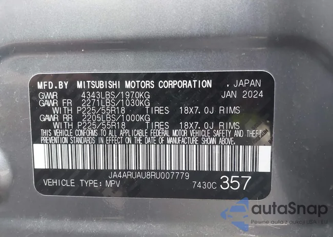 JA4ARUAU8RU007779: 44019861