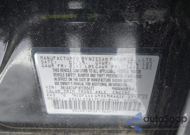 3N1AB7AP1KY365477: 44020133