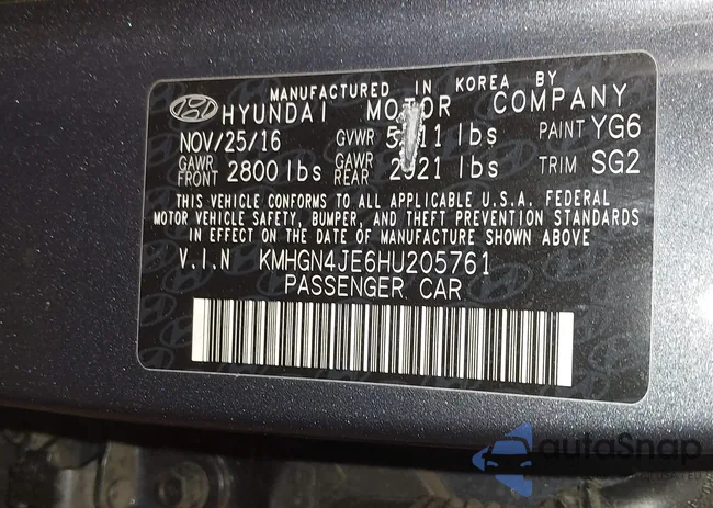 KMHGN4JE6HU205761: 44020161