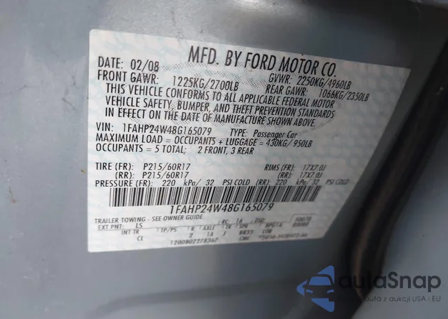 1FAHP24W48G165079: 44020183