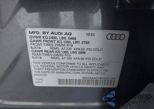 WA15AAFY8R2031000: 44019364