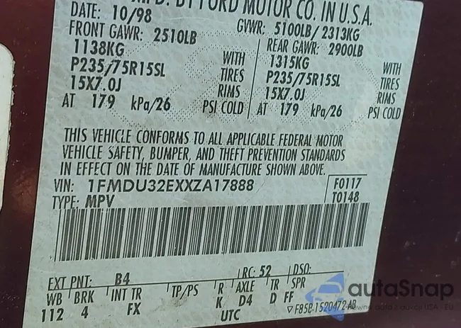 1FMDU32EXXZA17888: 44019425