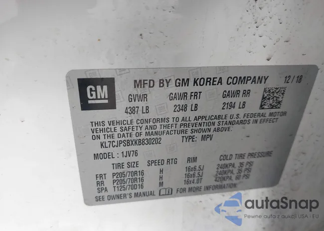 KL7CJPSBXKB830202: 44019437