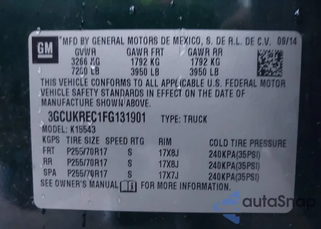 3GCUKREC1FG131901: 44019500