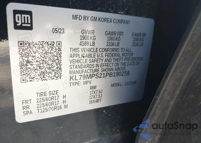 KL79MPS21PB190258: 44020649