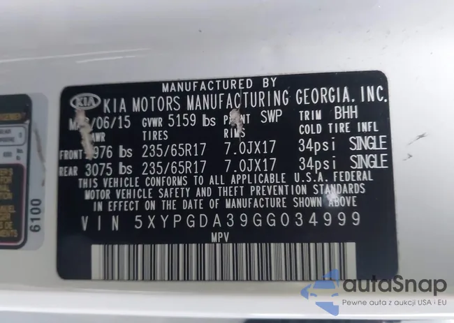 5XYPGDA39GG034999: 44020697