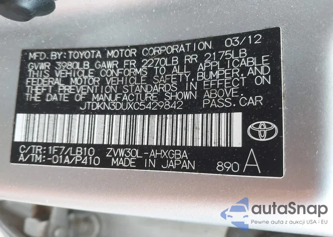 JTDKN3DUXC5429842: 44020705