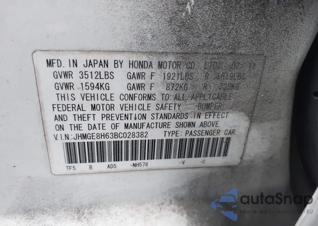 JHMGE8H63BC028382: 44020714