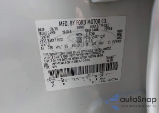 2FMDK3GC8BBA10995: 44020732