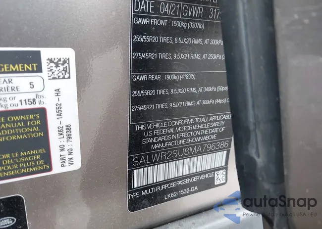 SALWR2SU8MA796386: 44020887