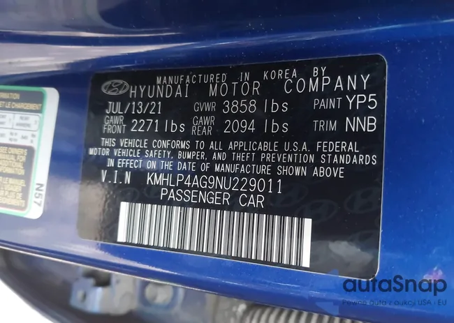 KMHLP4AG9NU229011: 44020900