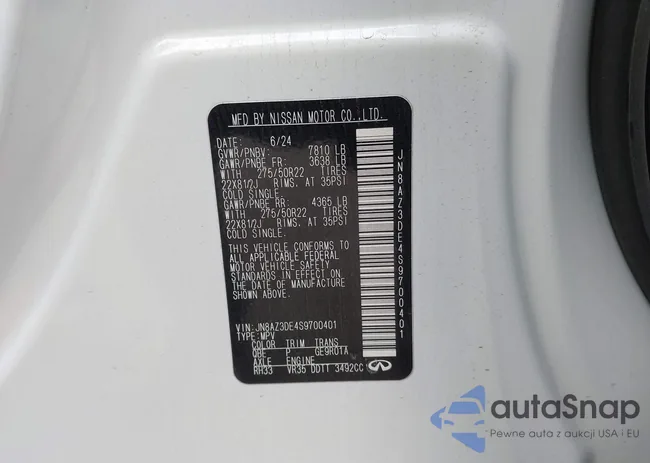 JN8AZ3DE4S9700401: 44020942