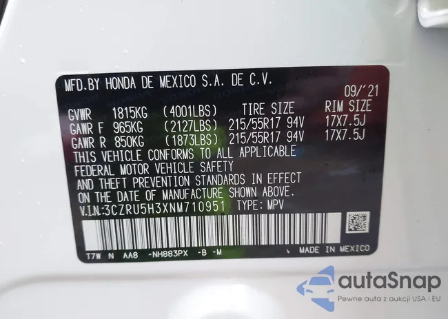 3CZRU5H3XNM710951: 44020998