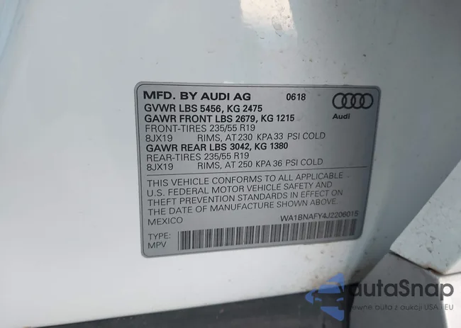 WA1BNAFY4J2206015: 44021037