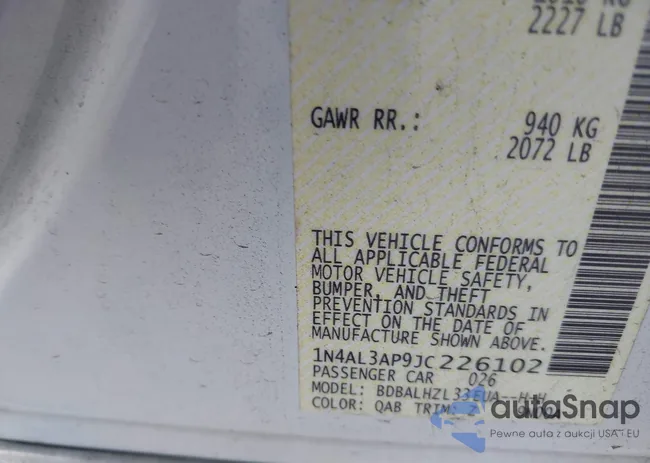 1N4AL3AP9JC226102: 44021122