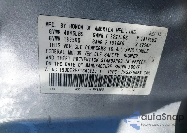 19UDE2F81GA002311: 44021124