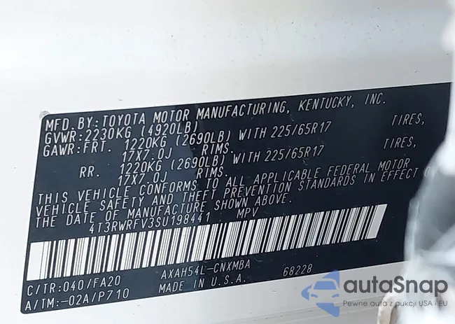 4T3RWRFV3SU198441: 44021169