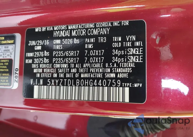 5XYZTDLB0HG440759: 44020320