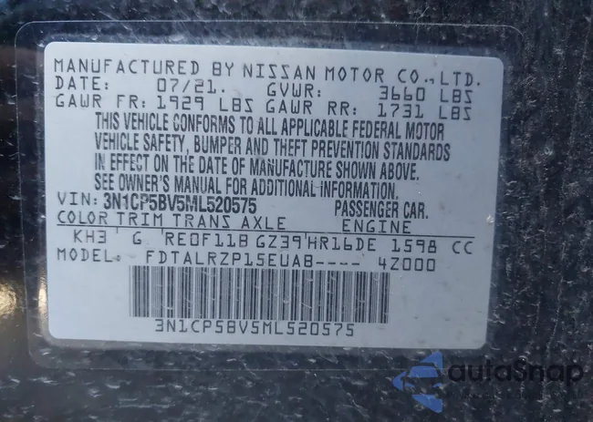 3N1CP5BV5ML520575: 44020329