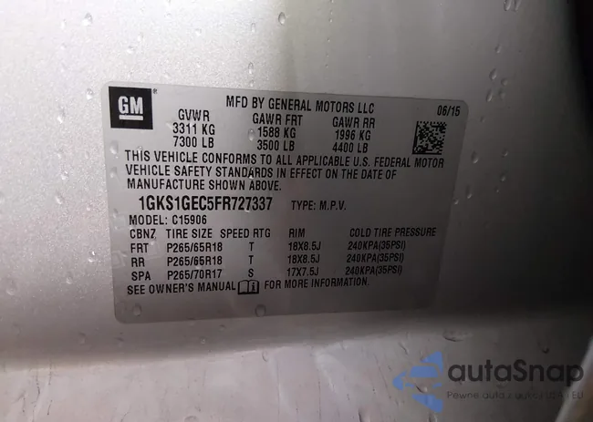 1GKS1GEC5FR727337: 44020441