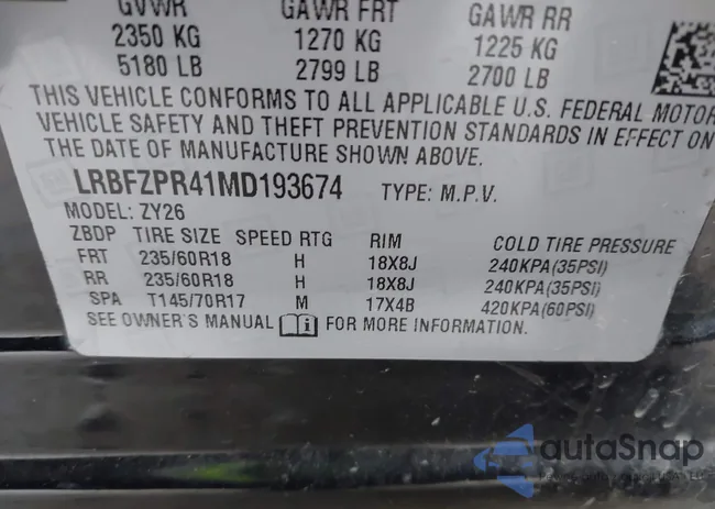 LRBFZPR41MD193674: 44020517