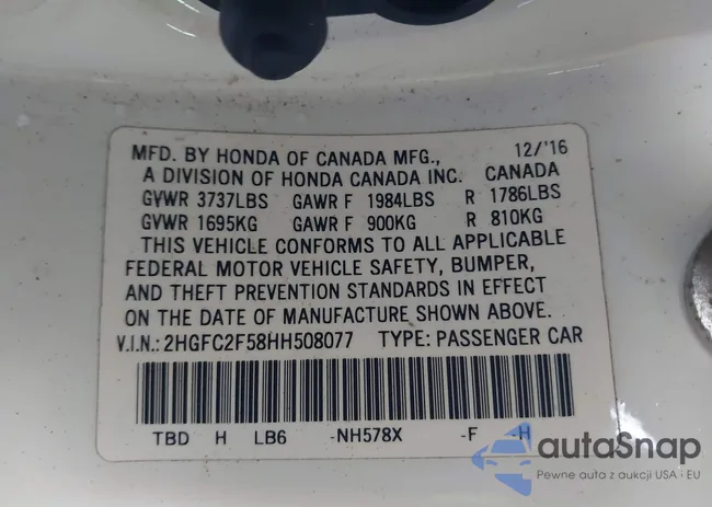 2HGFC2F58HH508077: 44021867