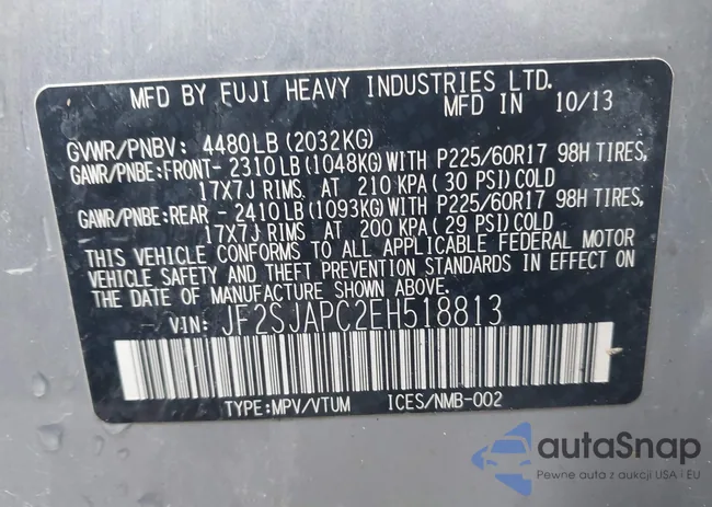 JF2SJAPC2EH518813: 44021944