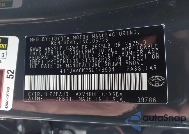 4T1DAACK2SU176931: 44022034