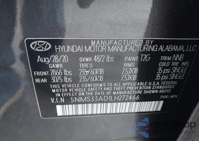 5NMS33AD1LH272466: 44022167