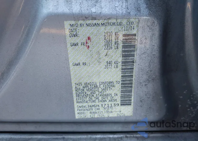 1N4AL3AP6FN371139: 44022235