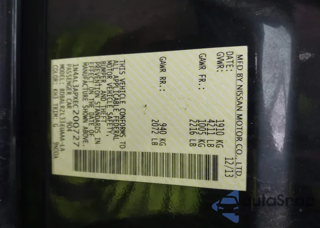 1N4AL3APXEC200727: 44021486