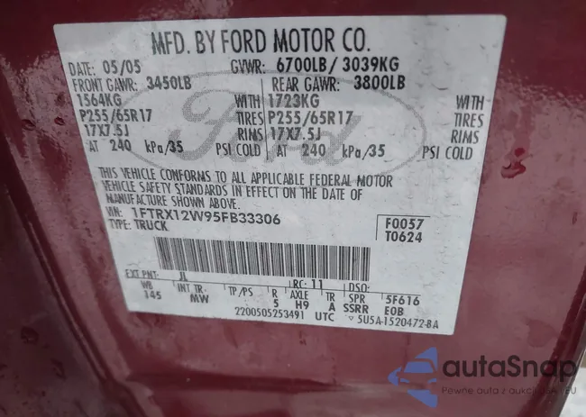 1FTRX12W95FB33306: 44021555