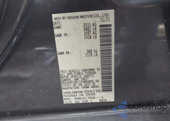 1N4BL4DW5NN304236: 44021587